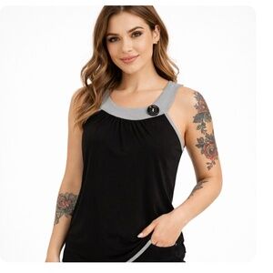 CHARLOTTE RUSSE Black Gray Sleeveless Halter Top Juniors Size Small